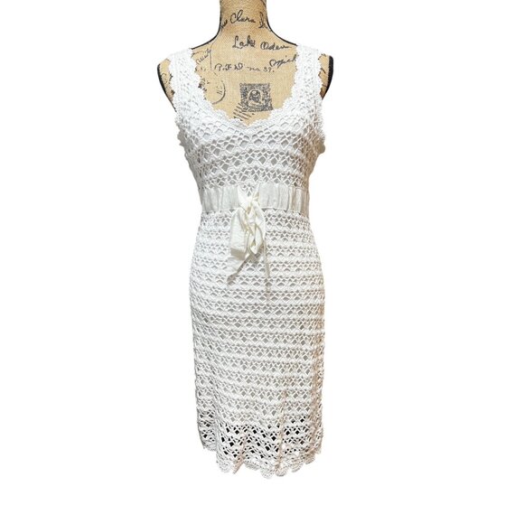INC International Concepts Dresses & Skirts - White Crochet Sleeveless Midi Boho Lined Dress Large By INC International Concep